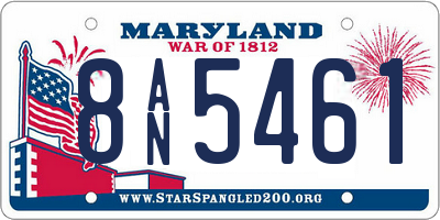 MD license plate 8AN5461