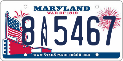 MD license plate 8AN5467