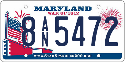 MD license plate 8AN5472