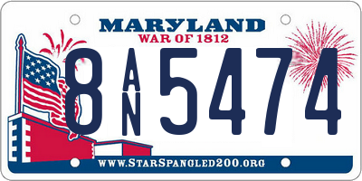 MD license plate 8AN5474