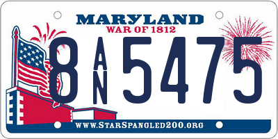 MD license plate 8AN5475