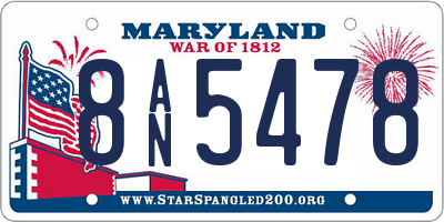 MD license plate 8AN5478