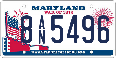 MD license plate 8AN5496