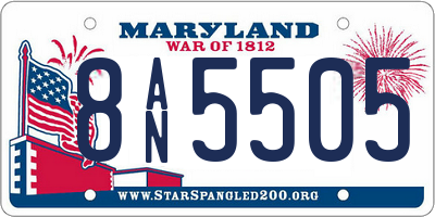 MD license plate 8AN5505