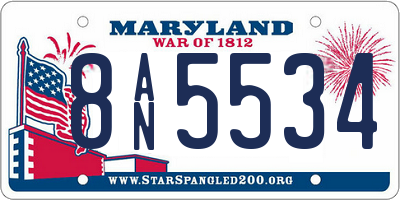 MD license plate 8AN5534