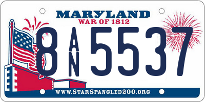 MD license plate 8AN5537
