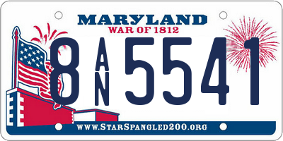 MD license plate 8AN5541