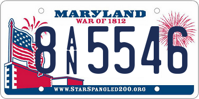 MD license plate 8AN5546