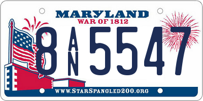 MD license plate 8AN5547