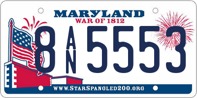 MD license plate 8AN5553