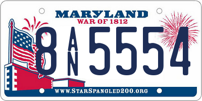 MD license plate 8AN5554