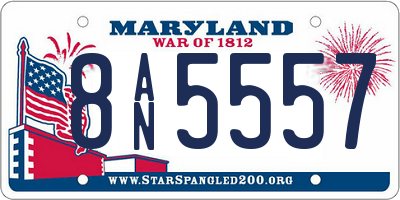 MD license plate 8AN5557