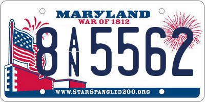 MD license plate 8AN5562