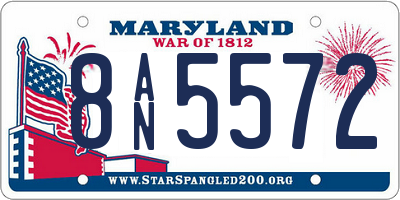 MD license plate 8AN5572