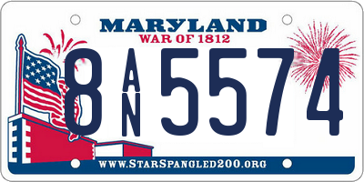 MD license plate 8AN5574