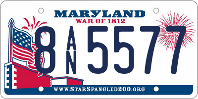 MD license plate 8AN5577