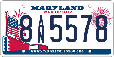 MD license plate 8AN5578