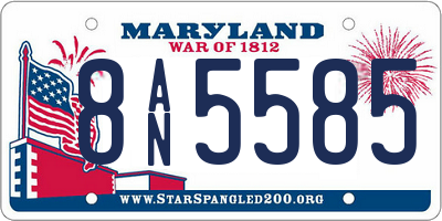 MD license plate 8AN5585