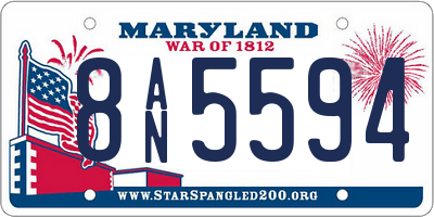 MD license plate 8AN5594