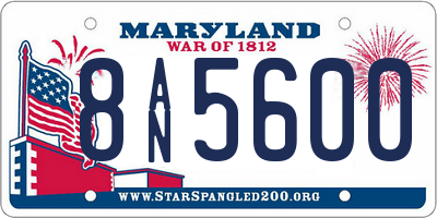 MD license plate 8AN5600