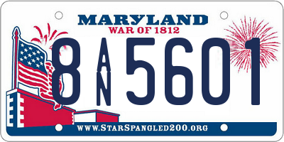MD license plate 8AN5601