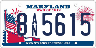 MD license plate 8AN5615