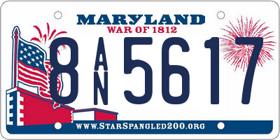 MD license plate 8AN5617