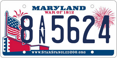 MD license plate 8AN5624
