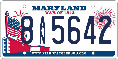 MD license plate 8AN5642