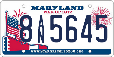 MD license plate 8AN5645