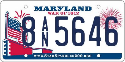 MD license plate 8AN5646