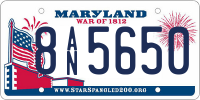 MD license plate 8AN5650