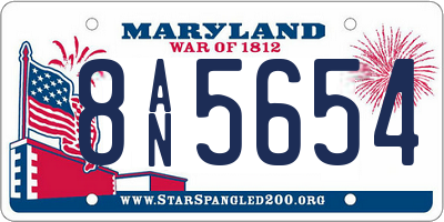 MD license plate 8AN5654