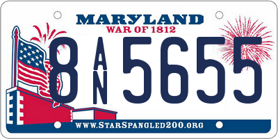 MD license plate 8AN5655