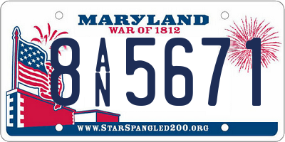 MD license plate 8AN5671