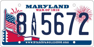 MD license plate 8AN5672
