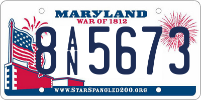 MD license plate 8AN5673