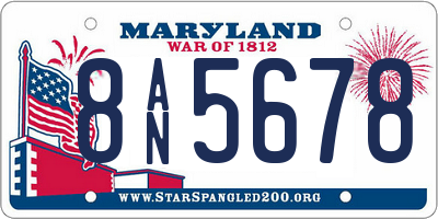 MD license plate 8AN5678