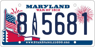 MD license plate 8AN5681