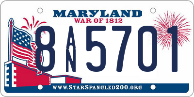 MD license plate 8AN5701