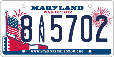 MD license plate 8AN5702