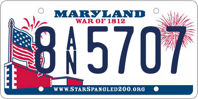 MD license plate 8AN5707