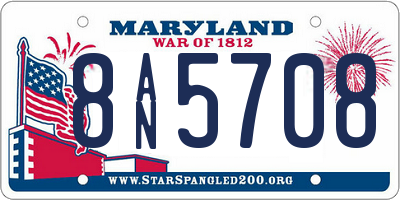 MD license plate 8AN5708