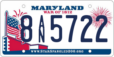 MD license plate 8AN5722