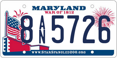 MD license plate 8AN5726