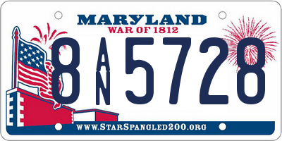 MD license plate 8AN5728