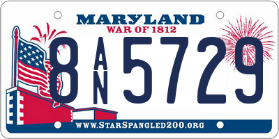 MD license plate 8AN5729