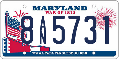 MD license plate 8AN5731