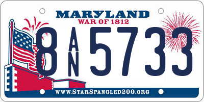MD license plate 8AN5733