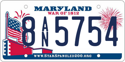 MD license plate 8AN5754
